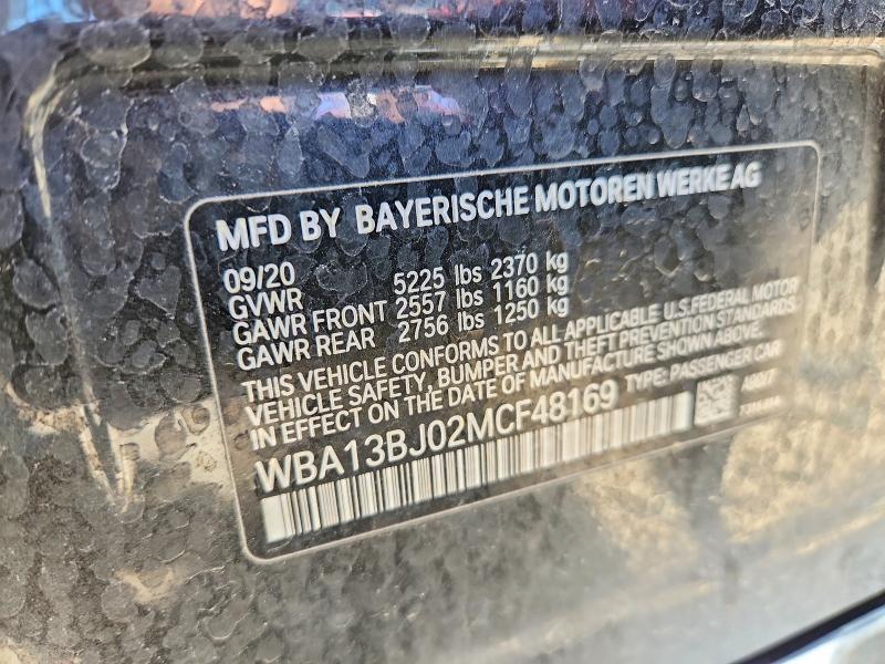 Aukcja sprzedaży 2021 Bmw 530, vin: WBA13BJ02MCF48169, numer aukcji: 57622596