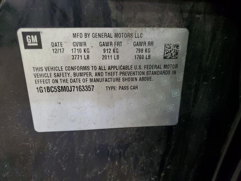 Продажа на аукционе авто 2018 Chevrolet Cruze, vin: 1G1BC5SM0J7163357, номер лота: 59181316