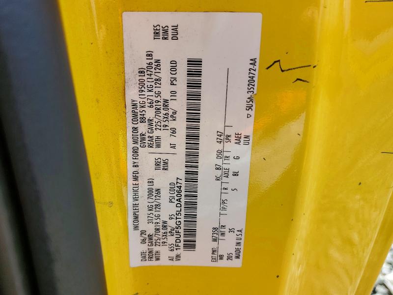 Продажа на аукционе авто 2020 Ford F550, vin: 1FDUF5GT5LDA06477, номер лота: 57091196