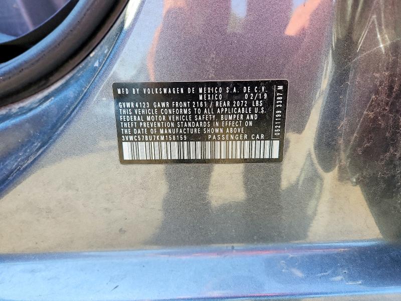Продажа на аукционе авто 2019 Volkswagen Jetta, vin: 3VWC57BU7KM158159, номер лота: 59129486
