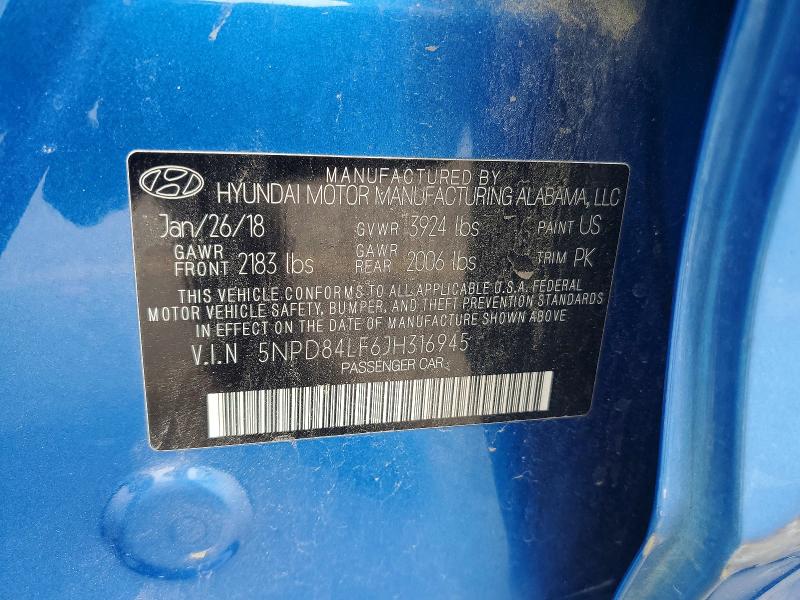Продажа на аукционе авто 2018 Hyundai Elantra, vin: 5NPD84LF6JH316945, номер лота: 56781256