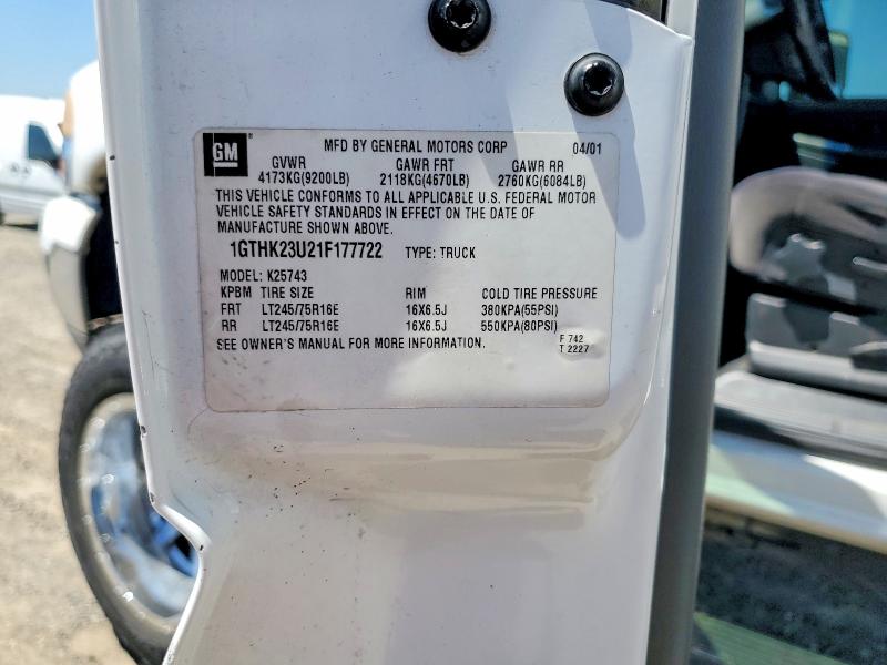 Продажа на аукционе авто 2001 Gmc Sierra, vin: 1GTHK23U21F177722, номер лота: 55599476