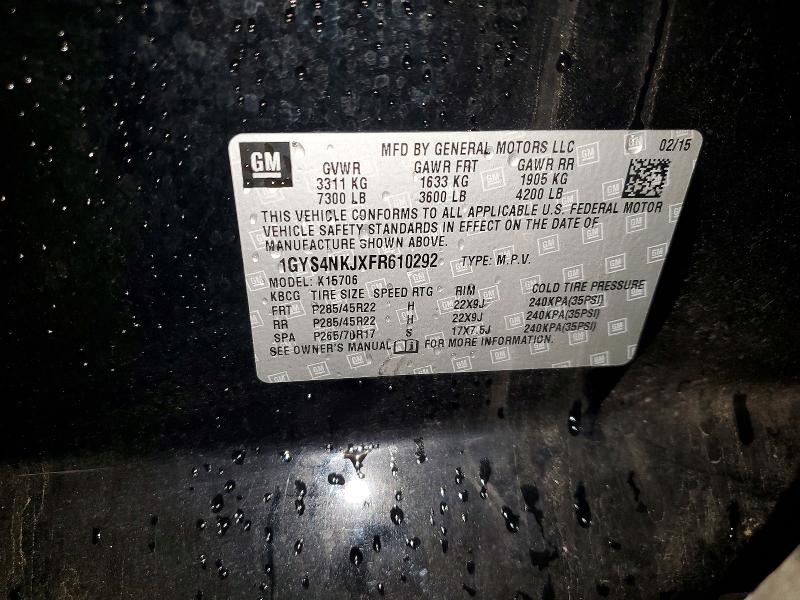 Продаж на аукціоні авто 2015 Cadillac Escalade, vin: 1GYS4NKJXFR610292, номер лоту: 57938986
