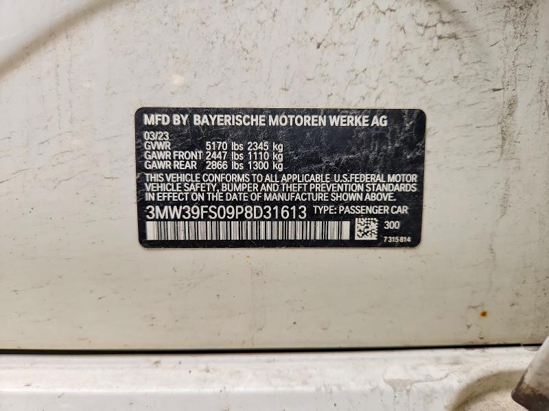 Aukcja sprzedaży 2023 Bmw 330xe, vin: 3MW39FS09P8D31613, numer aukcji: 58364416
