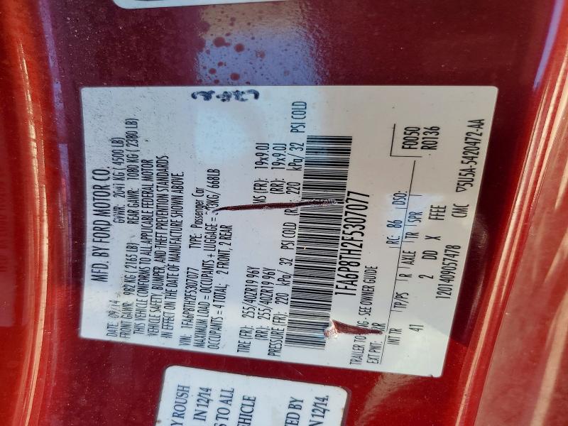 2015 Ford Mustang მანქანა იყიდება აუქციონზე, vin: 1FA6P8TH2F5307077, აუქციონის ნომერი: 57343186