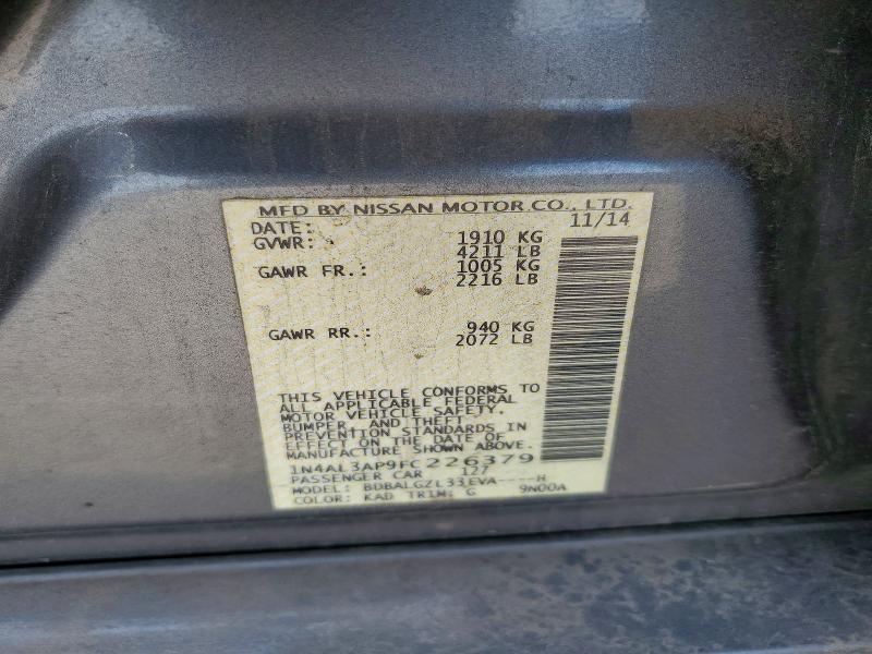 Aukcja sprzedaży 2015 Nissan Altima, vin: 1N4AL3AP9FC226379, numer aukcji: 58459926