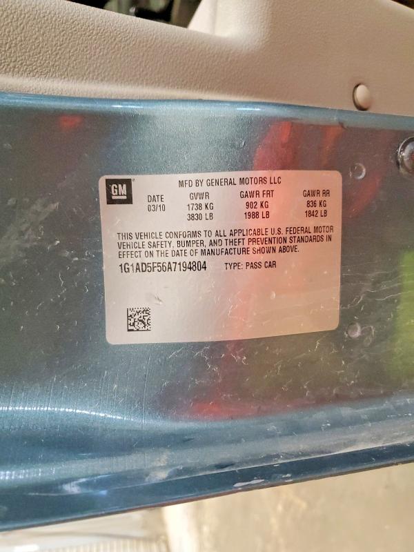 Продажа на аукционе авто 2010 Chevrolet Cobalt, vin: 1G1AD5F56A7194804, номер лота: 55656676