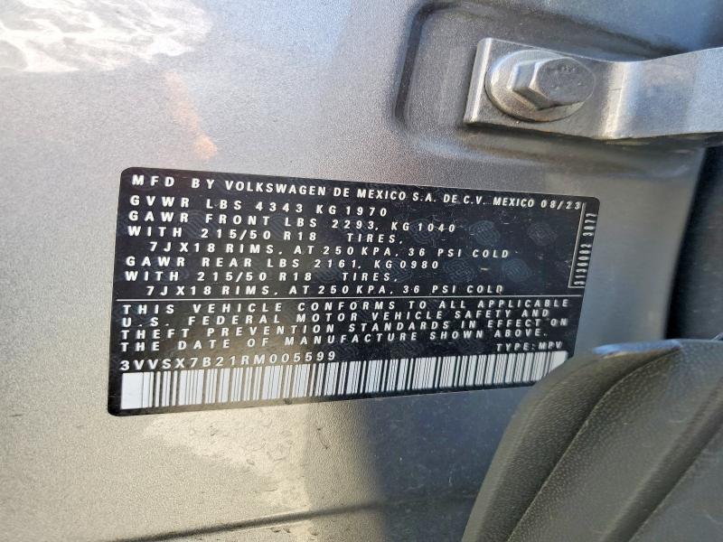 Aukcja sprzedaży 2024 Volkswagen Taos, vin: 3VVSX7B21RM005599, numer aukcji: 56267976