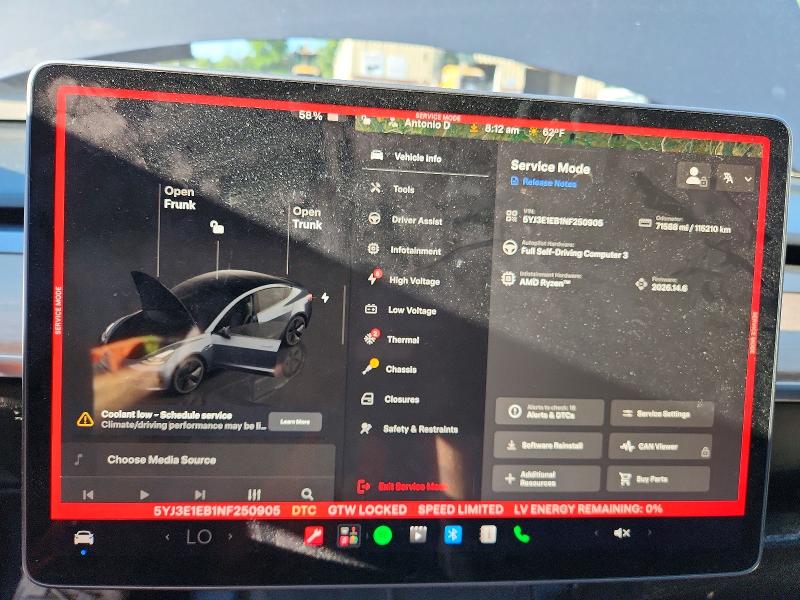 2022 Tesla Model 3 მანქანა იყიდება აუქციონზე, vin: 5YJ3E1EB1NF250905, აუქციონის ნომერი: 57013496