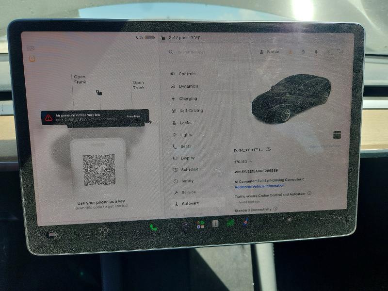 Продаж на аукціоні авто 2022 Tesla Model 3, vin: 5YJ3E1EA0NF286589, номер лоту: 76293515