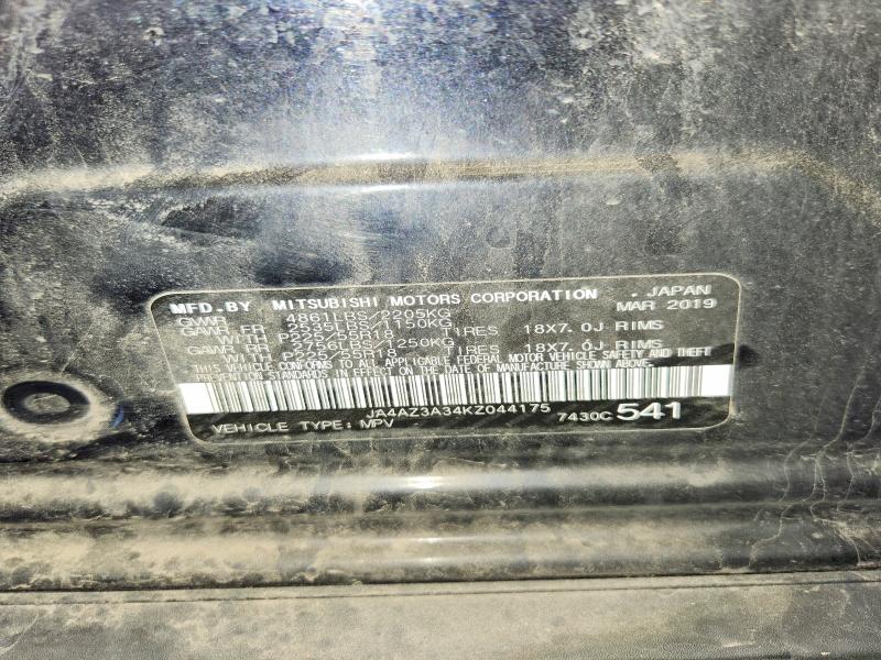 2019 Mitsubishi Outlander მანქანა იყიდება აუქციონზე, vin: JA4AZ3A34KZ044175, აუქციონის ნომერი: 55115846