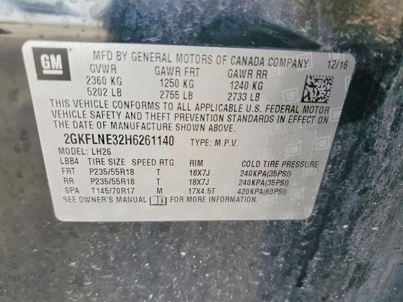 56644566 :رقم المزاد ، 2GKFLNE32H6261140 vin ، 2017 Gmc Terrain مزاد بيع