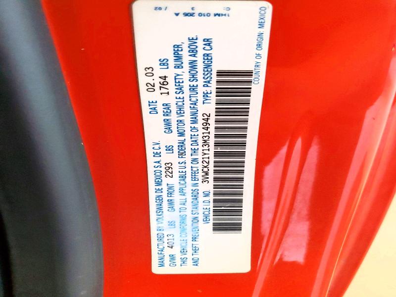 2003 Volkswagen New Beetle მანქანა იყიდება აუქციონზე, vin: 3VWCK21Y13M314942, აუქციონის ნომერი: 54401496