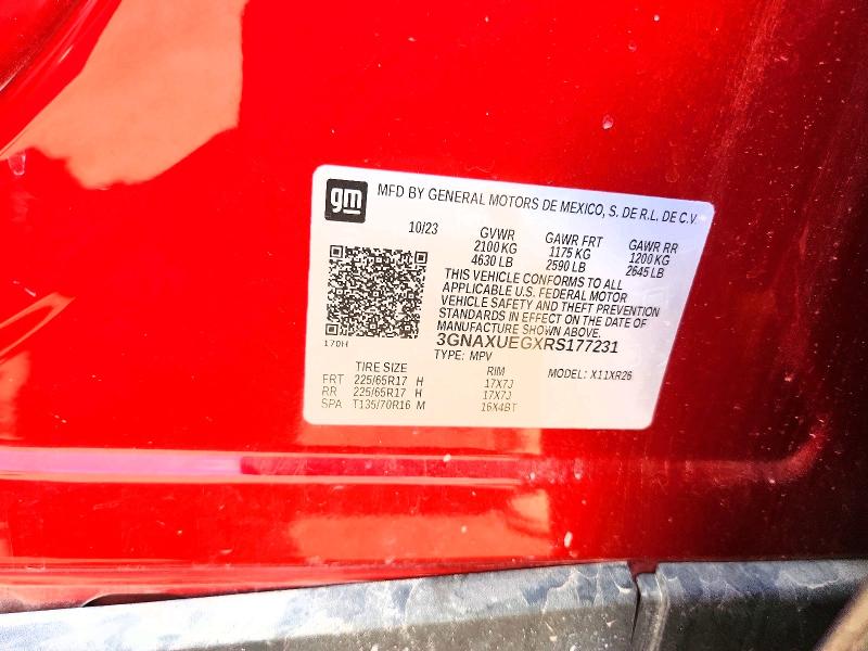 Aukcja sprzedaży 2024 Chevrolet Equinox, vin: 3GNAXUEGXRS177231, numer aukcji: 57565256