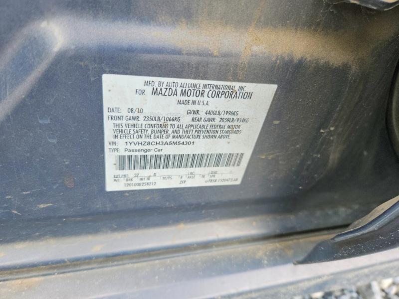 57720786 :رقم المزاد ، 1YVHZ8CH3A5M54301 vin ، 2010 Mazda 6 مزاد بيع