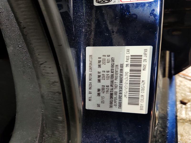 Aukcja sprzedaży 2016 Mazda 6, vin: JM1GJ1V51G1434390, numer aukcji: 58377426