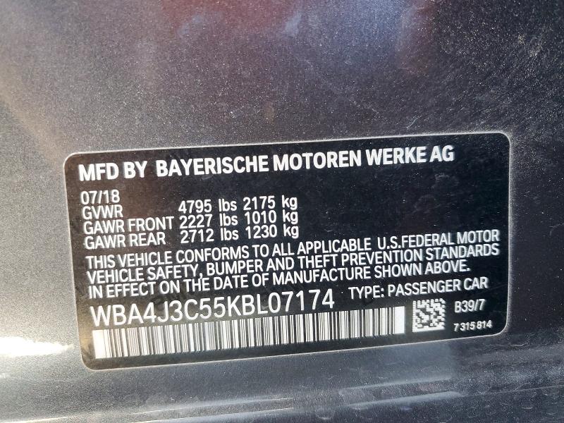 Продажа на аукционе авто 2019 Bmw 430xi, vin: WBA4J3C55KBL07174, номер лота: 58152986