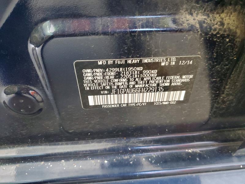 Auction sale of the 2015 Subaru Impreza, vin: JF1GPAU66FH229135, lot number: 58655606