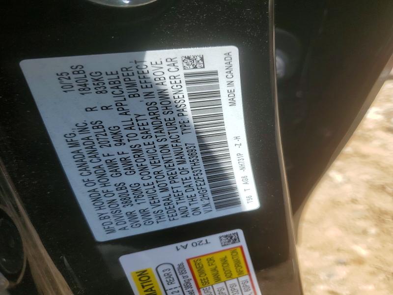 Продажа на аукционе авто 2026 Honda Civic, vin: 2HGFE2F53TH536937, номер лота: 58322916