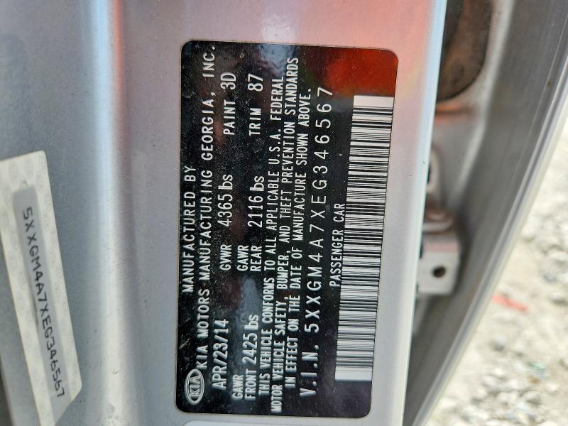 2014 Kia Optima მანქანა იყიდება აუქციონზე, vin: 5XXGM4A7XEG346567, აუქციონის ნომერი: 57255956
