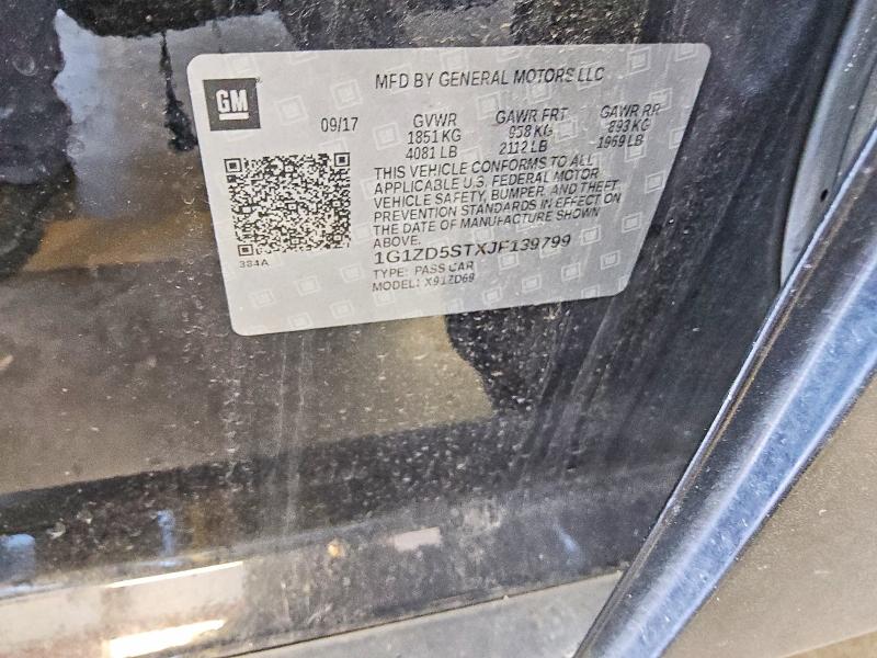 Aukcja sprzedaży 2018 Chevrolet Malibu, vin: 1G1ZD5STXJF139799, numer aukcji: 58375416