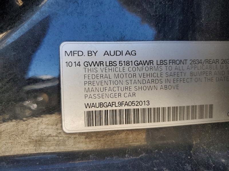 57755386 :رقم المزاد ، WAUBGAFL9FA052013 vin ، 2015 Audi S4 مزاد بيع
