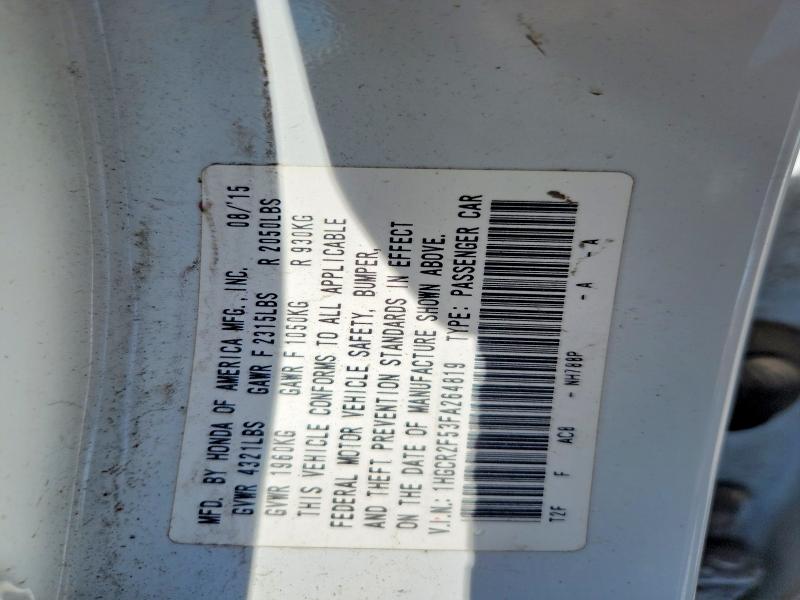 58911576 :رقم المزاد ، 1HGCR2F53FA264819 vin ، 2015 Honda Accord مزاد بيع