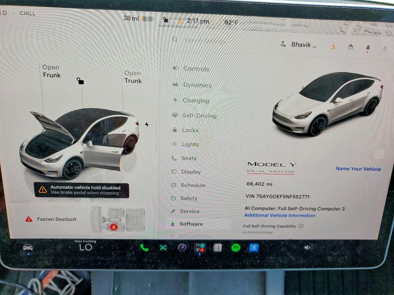 2022 Tesla Model  Y მანქანა იყიდება აუქციონზე, vin: 7SAYGDEF5NF552771, აუქციონის ნომერი: 54446126