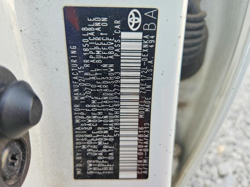 Aukcja sprzedaży 2015 Toyota Corolla, vin: 5YFBURHE6FP277963, numer aukcji: 55854046