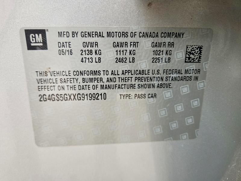 Продажа на аукционе авто 2016 Buick Regal, vin: 2G4GS5GXXG9199210, номер лота: 58438616