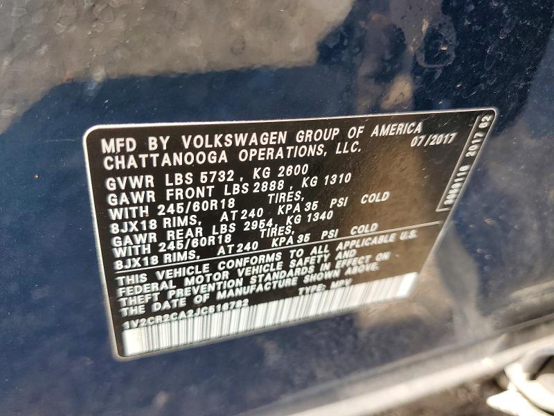 Aukcja sprzedaży 2018 Volkswagen Atlas, vin: 1V2CR2CA2JC516782, numer aukcji: 55990066
