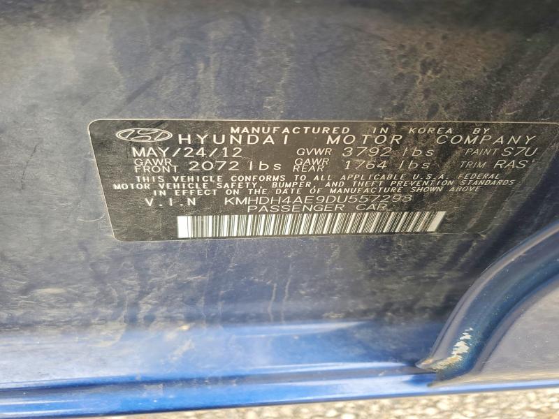 56407506 :رقم المزاد ، KMHDH4AE9DU557298 vin ، 2013 Hyundai Elantra مزاد بيع