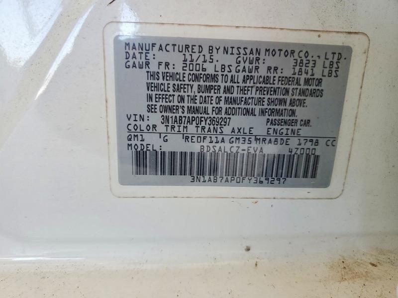 Aukcja sprzedaży 2015 Nissan Sentra, vin: 3N1AB7AP0FY369297, numer aukcji: 55785096