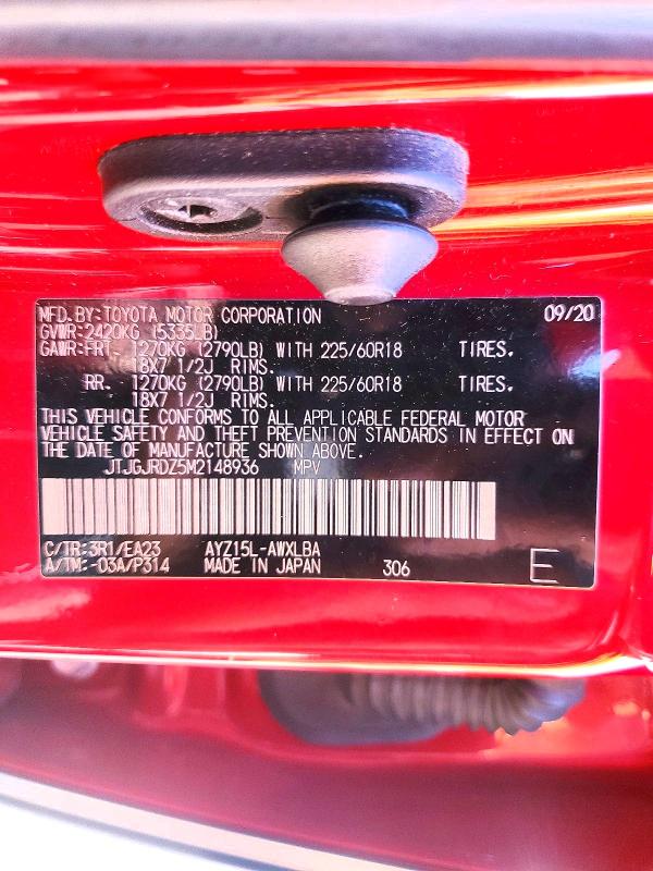 Aukcja sprzedaży 2021 Lexus Nx 300h, vin: JTJGJRDZ5M2148936, numer aukcji: 56082736