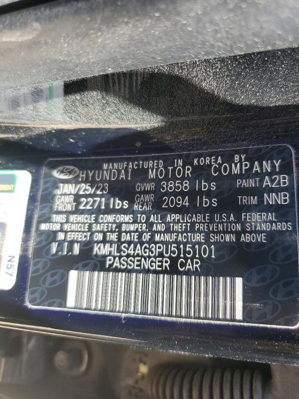 56171106 :رقم المزاد ، KMHLS4AG3PU515101 vin ، 2023 Hyundai Elantra مزاد بيع