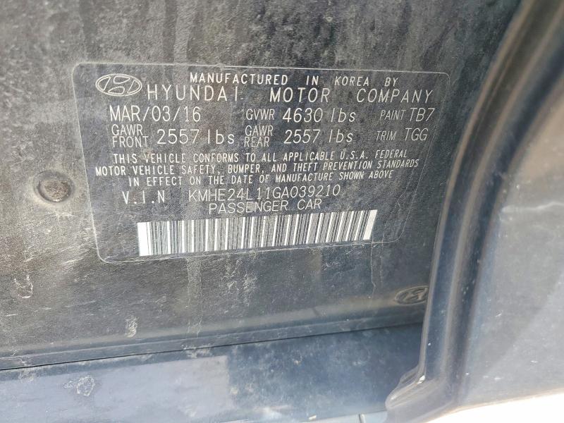 Продажа на аукционе авто 2016 Hyundai Sonata Hybrid, vin: KMHE24L11GA039210, номер лота: 57538946