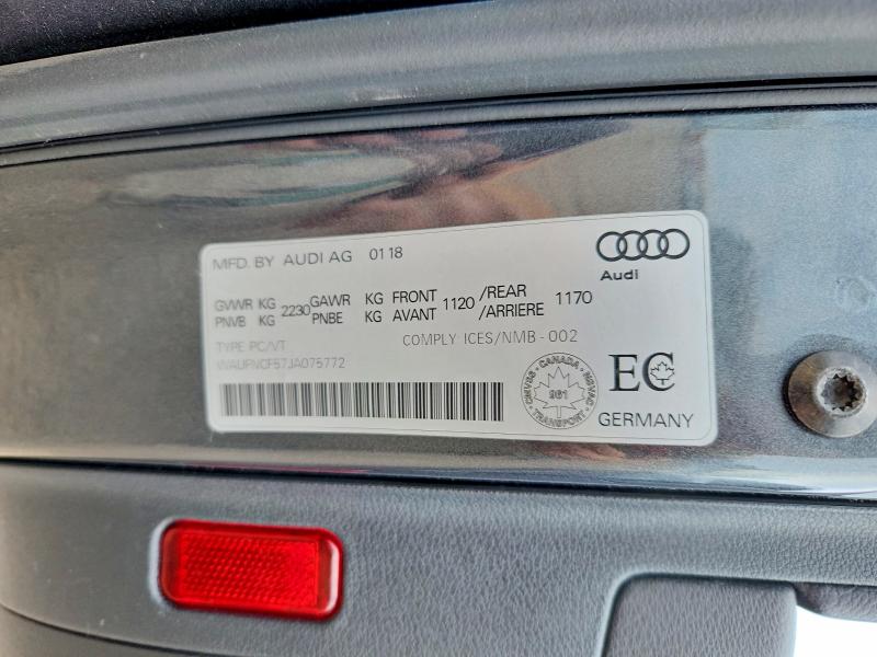 Продажа на аукционе авто 2018 Audi A5, vin: WAUFNCF57JA075772, номер лота: 58121286