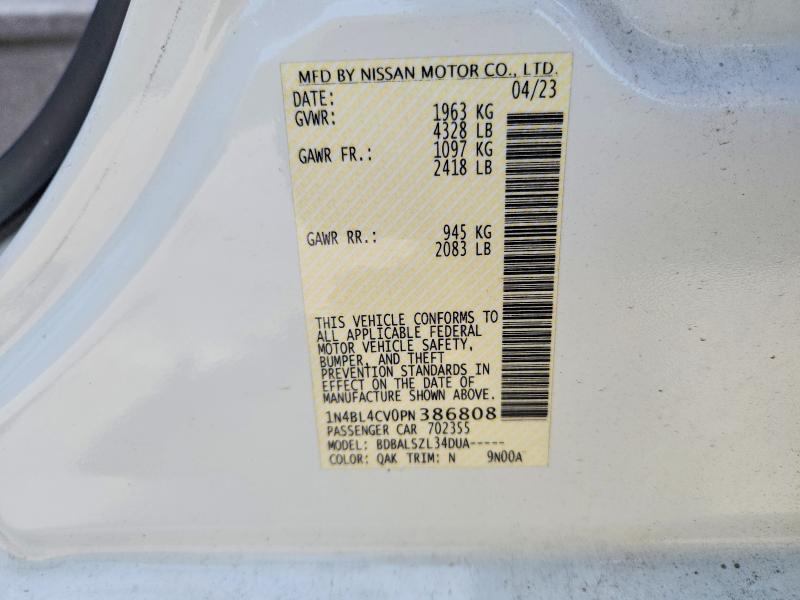 Продаж на аукціоні авто 2023 Nissan Altima, vin: 1N4BL4CV0PN386808, номер лоту: 57538606