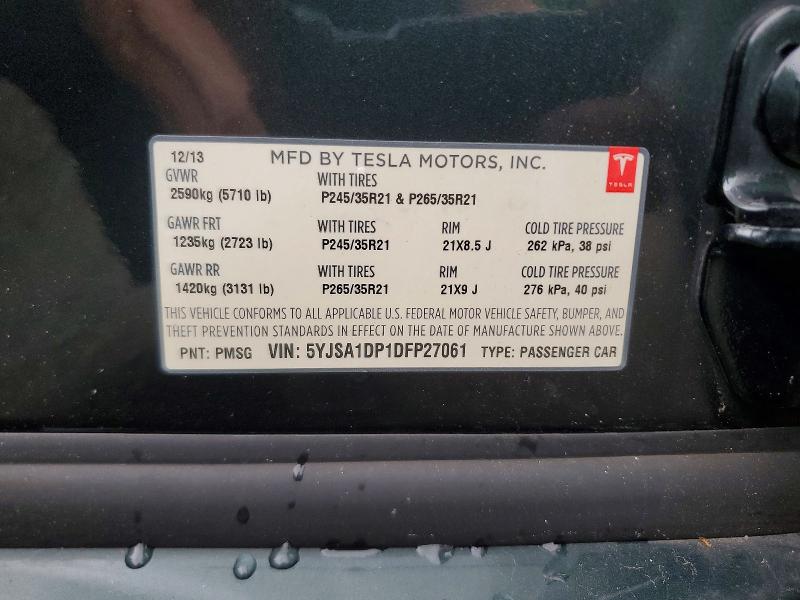 Продажа на аукционе авто 2013 Tesla Model S, vin: 5YJSA1DP1DFP27061, номер лота: 58008206