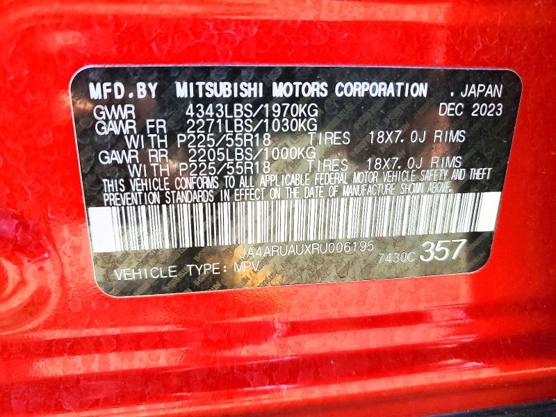Продаж на аукціоні авто 2024 Mitsubishi Outlander Sport, vin: JA4ARUAUXRU006195, номер лоту: 57204176