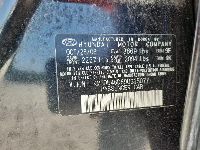 58414156 :رقم المزاد ، KMHDU46D69U615077 vin ، 2009 Hyundai Elantra مزاد بيع