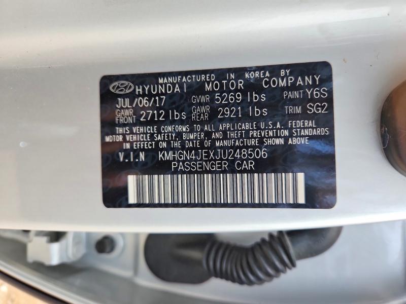 2018 Genesis G80 მანქანა იყიდება აუქციონზე, vin: KMHGN4JEXJU248506, აუქციონის ნომერი: 54488966