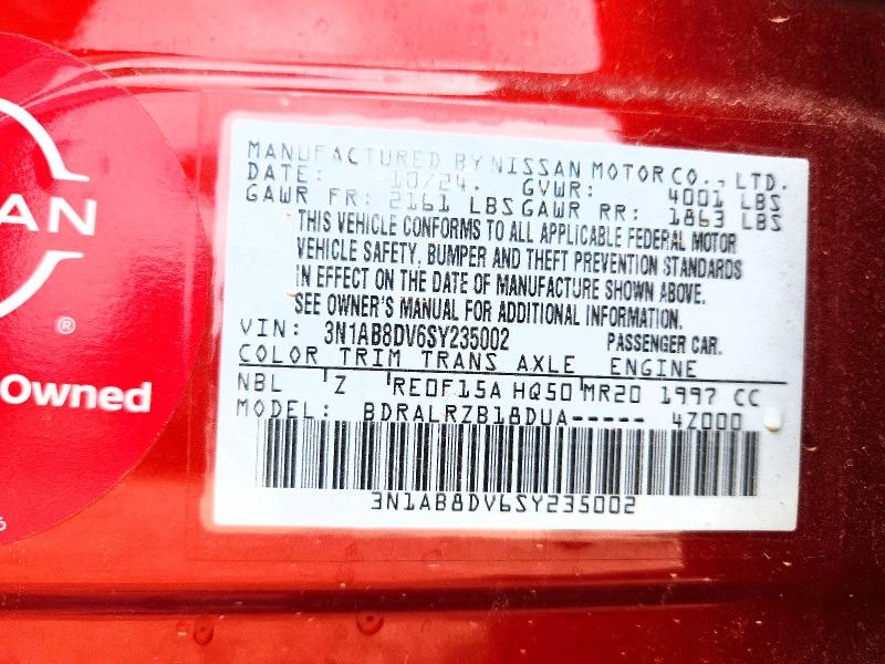 Продажа на аукционе авто 2025 Nissan Sentra, vin: 3N1AB8DV6SY235002, номер лота: 59006606
