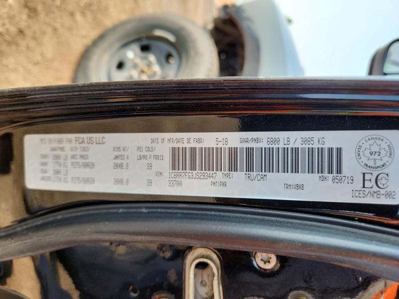 Продажа на аукционе авто 2018 Ram 1500, vin: 1C6RR7FG3JS293447, номер лота: 59331756