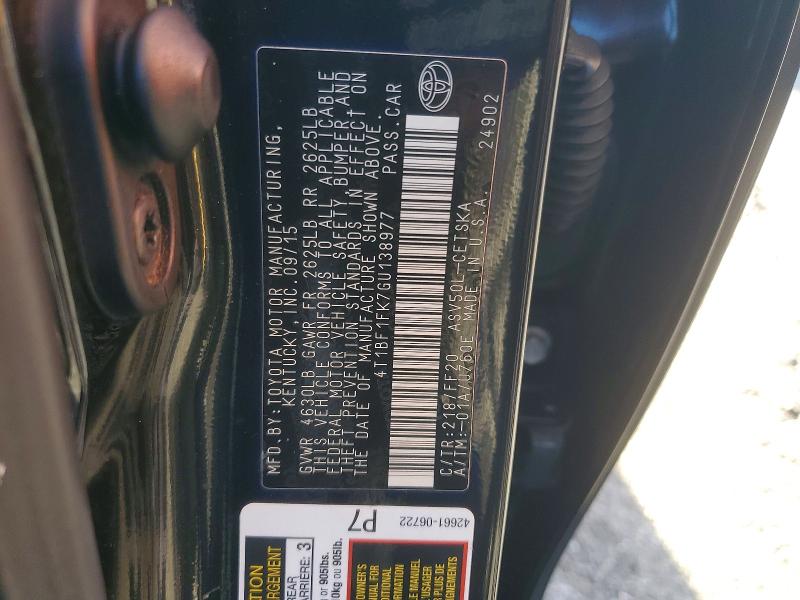 Продажа на аукционе авто 2016 Toyota Camry, vin: 4T1BF1FK7GU138977, номер лота: 57722196