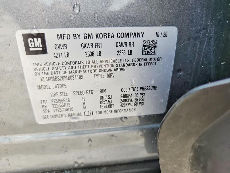 2021 Buick Encore Gx მანქანა იყიდება აუქციონზე, vin: KL4MMBS26MB081185, აუქციონის ნომერი: 54969766