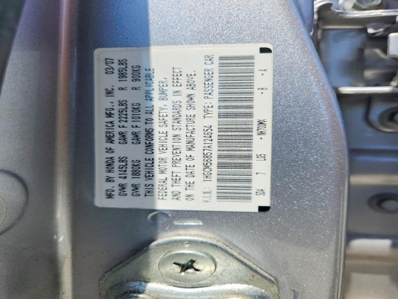 Aukcja sprzedaży 2007 Honda Accord, vin: 1HGCM56857A124654, numer aukcji: 55993086