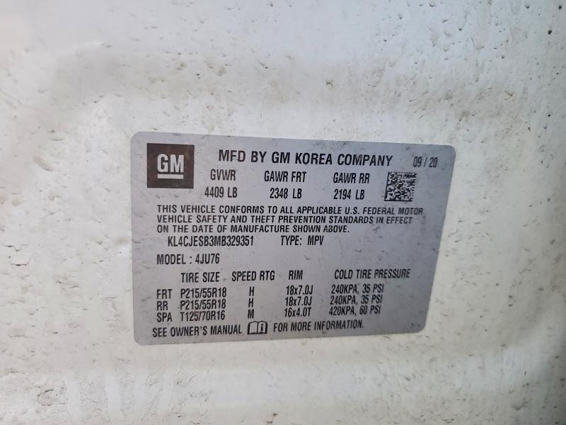 Aukcja sprzedaży 2021 Buick Encore, vin: KL4CJESB3MB329351, numer aukcji: 59005836
