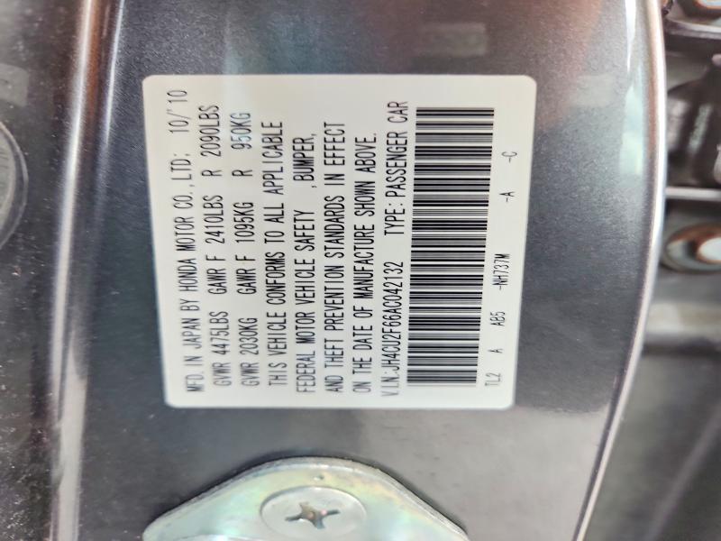56759356 :رقم المزاد ، JH4CU2F66AC042132 vin ، 2010 Acura Tsx مزاد بيع