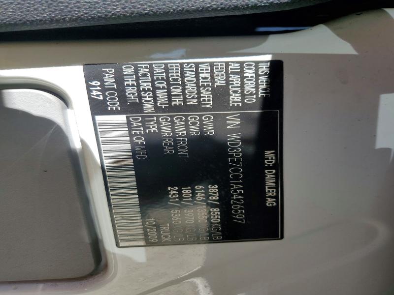 Aukcja sprzedaży 2010 Mercedes Benz Sprinter, vin: WD3PE7CC1A5426597, numer aukcji: 56706226